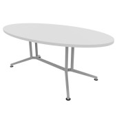 Konferenztisch X2 X2ITO20 BA A, 74cm (H), 200x110cm (BxT), oval, weiß / silber