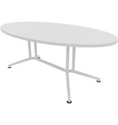 Konferenztisch X2 X2ITO20 BA I, 74cm (H), 200x110cm (BxT), oval, weiß / weiß