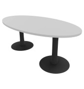 Konferenztisch Idea+ IDTR200 GR R, 74cm (H), 200x110cm (BxT), oval, lichtgrau / dunkelgrau