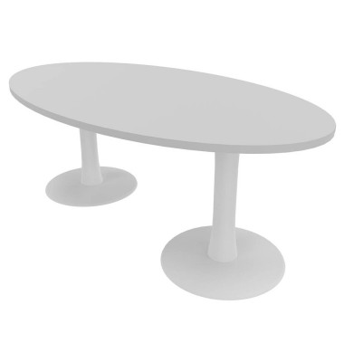 Konferenztisch Idea+ IDTR200 GR I, 74cm (H), 200x110cm (BxT), oval, lichtgrau / weiß