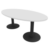 Konferenztisch Idea+ IDTR200 BA R, 74cm (H), 200x110cm (BxT), oval, weiß / dunkelgrau