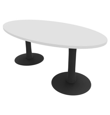 Konferenztisch Idea+ IDTR200 BA R, 74cm (H), 200x110cm (BxT), oval, weiß / dunkelgrau