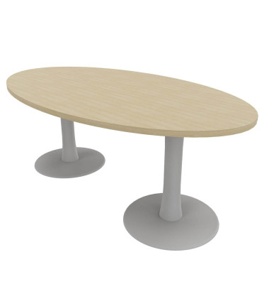 Konferenztisch Idea+ IDTR200 RK A, 74cm (H), 200x110cm (BxT), oval, eiche / silber