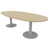 Konferenztisch Idea+ IDTR240 RK A, 74cm (H), 240x110cm (BxT), oval, eiche / silber