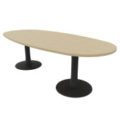 Konferenztisch Idea+ IDTR240 RK R, 74cm (H), 240x110cm (BxT), oval, eiche / dunkelgrau