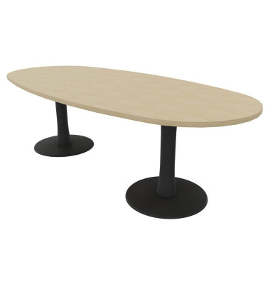Konferenztisch Idea+ IDTR240 RK R, 74cm (H), 240x110cm (BxT), oval, eiche / dunkelgrau