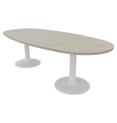 Konferenztisch Idea+ IDTR240 CL I, 74cm (H), 240x110cm (BxT), oval, beton / weiß