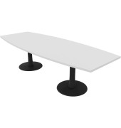 Konferenztisch Idea+ IDTR280 BA R, 74cm (H), 280x80-110cm (BxT), Tonnenform, weiß / dunkelgrau