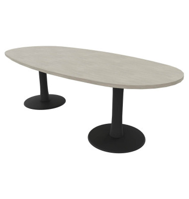 Konferenztisch Idea+ IDTR240 CL R, 74cm (H), 240x110cm (BxT), oval, beton / dunkelgrau