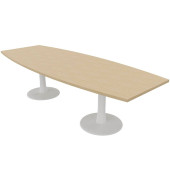 Konferenztisch Idea+ IDTR280 RK I, 74cm (H), 280x80-110cm (BxT), Tonnenform, eiche / weiß