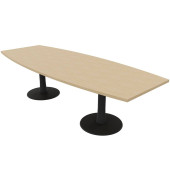 Konferenztisch Idea+ IDTR280 RK R, 74cm (H), 280x80-110cm (BxT), Tonnenform, eiche / dunkelgrau