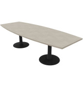 Konferenztisch Idea+ IDTR280 CL R, 74cm (H), 280x80-110cm (BxT), Tonnenform, beton / dunkelgrau