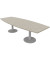 Konferenztisch Idea+ IDTR280 CL A, 74cm (H), 280x80-110cm (BxT), Tonnenform, beton / silber
