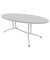 Konferenztisch X2 X2ITO20 GR I, 74cm (H), 200x110cm (BxT), oval, grau / weiß