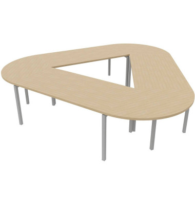 Konferenztisch Idea+ CAR1605 RK A, 74cm (H), 320x298cm (BxT), Trapezform, eiche / silber