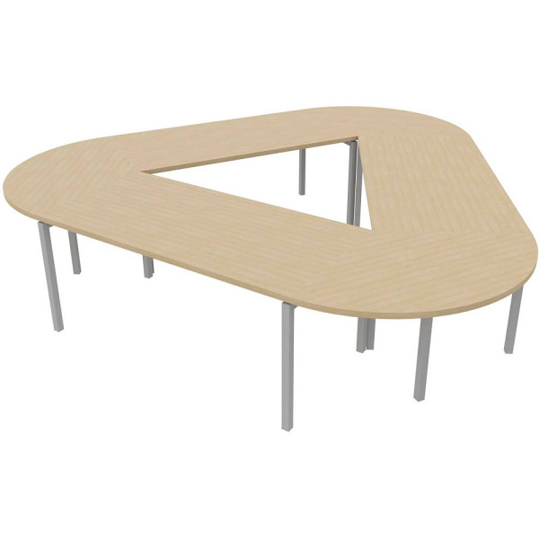 8058265539683 - Konferenztisch Idea+ CAR1605 RK A 74cm (H) 320x298cm (BxT) Trapezform eiche   silber 8058265539683 Quadrifoglio