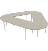 Konferenztisch Idea+ CAR1605 CL I, 74cm (H), 320x298cm (BxT), Trapezform, beton / silber