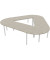 Konferenztisch Idea+ CAR1605 CL I, 74cm (H), 320x298cm (BxT), Trapezform, beton / silber