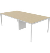 Konferenztisch X5 X5LT112+X5LT12A RK I, 75cm (H), 240x120cm (BxT), rechteckig, eiche / weiß