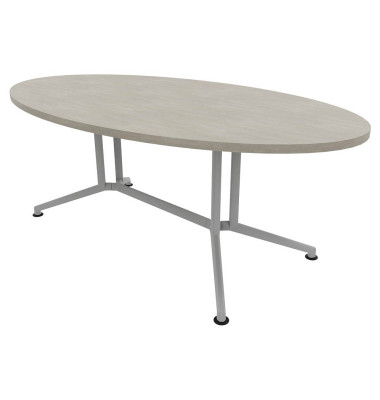 Konferenztisch X2 X2ITO20 CL A, 74cm (H), 200x110cm (BxT), oval, beton / silber Konferenztisch X2 X2ITO20 CL A, 74cm (H), 200x110cm (BxT), oval, beton / silber