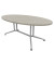 Konferenztisch X2 X2ITO20 CL A, 74cm (H), 200x110cm (BxT), oval, beton / silber