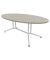 Konferenztisch X2 X2ITO20 CL I, 74cm (H), 200x110cm (BxT), oval, beton / weiß