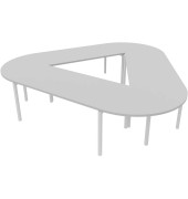 Konferenztisch Idea+ CAR1605 GR I, 74cm (H), 320x298cm (BxT), Trapezform, lichtgrau / weiß