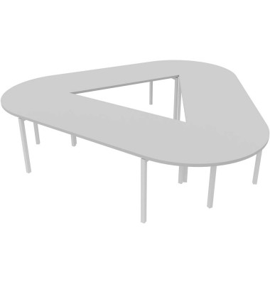 Konferenztisch Idea+ CAR1605 GR I, 74cm (H), 320x298cm (BxT), Trapezform, lichtgrau / weiß