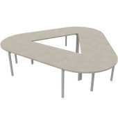 Konferenztisch Idea+ CAR1605 CL A, 74cm (H), 320x298cm (BxT), Trapezform, beton / weiß