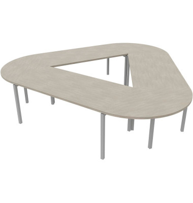 Konferenztisch Idea+ CAR1605 CL A, 74cm (H), 320x298cm (BxT), Trapezform, beton / weiß