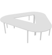 Konferenztisch Idea+ CAR1605 BA I, 74cm (H), 320x298cm (BxT), Trapezform, weiß / weiß