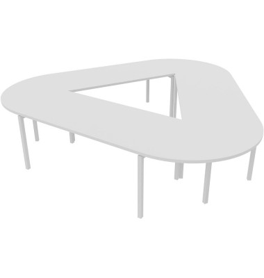Konferenztisch Idea+ CAR1605 BA I, 74cm (H), 320x298cm (BxT), Trapezform, weiß / weiß
