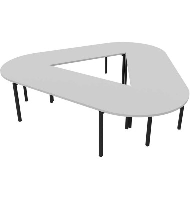 Konferenztisch Idea+ CAR1605 GR R, 74cm (H), 320x298cm (BxT), Trapezform, lichtgrau / dunkelgrau