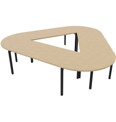Konferenztisch Idea+ CAR1605 RK R, 74cm (H), 320x298cm (BxT), Trapezform, eiche / dunkelgrau