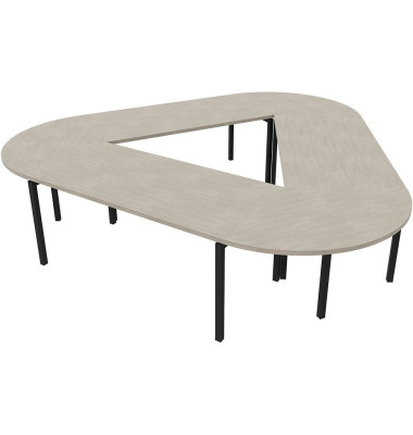 Konferenztisch Idea+ CAR1605 CL R, 74cm (H), 320x298cm (BxT), Trapezform, beton / dunkelgrau