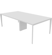Konferenztisch X5 X5LT112+X5LT12A BA I, 75cm (H), 240x120cm (BxT), rechteckig, weiß / weiß