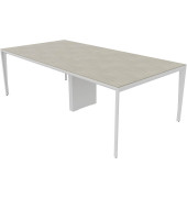 Konferenztisch X5 X5LT112+X5LT12A CL I, 75cm (H), 240x120cm (BxT), rechteckig, beton / weiß