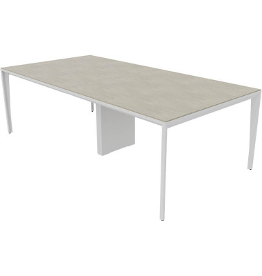Konferenztisch X5 X5LT112+X5LT12A CL I, 75cm (H), 240x120cm (BxT), rechteckig, beton / weiß Konferenztisch X5 X5LT112+X5LT12A CL I, 75cm (H), 240x120cm (BxT), rechteckig, beton / weiß