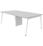 Konferenztisch X3 X3LT112+X3LT12A GR I, 75cm (H), 240x120cm (BxT), rechteckig, lichtgrau / weiß