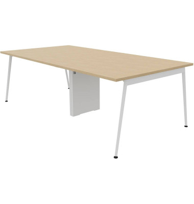 Konferenztisch X3 X3LT112+X3LT12A RK I, 75cm (H), 240x120cm (BxT), rechteckig, eiche / weiß Konferenztisch X3 X3LT112+X3LT12A RK I, 75cm (H), 240x120cm (BxT), rechteckig, eiche / weiß
