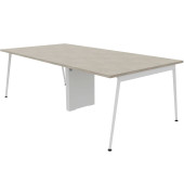 Konferenztisch X3 X3LT112+X3LT12A CL I, 75cm (H), 240x120cm (BxT), rechteckig, beton / weiß