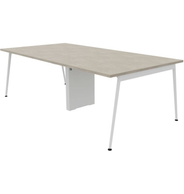 Konferenztisch X3 X3LT112+X3LT12A CL I, 75cm (H), 240x120cm (BxT), rechteckig, beton / weiß Konferenztisch X3 X3LT112+X3LT12A CL I, 75cm (H), 240x120cm (BxT), rechteckig, beton / weiß