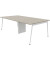 Konferenztisch X3 X3LT112+X3LT12A CL I, 75cm (H), 240x120cm (BxT), rechteckig, beton / weiß