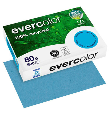 Recyclingpapier evercolor 40022C dunkelblau A4 80g 