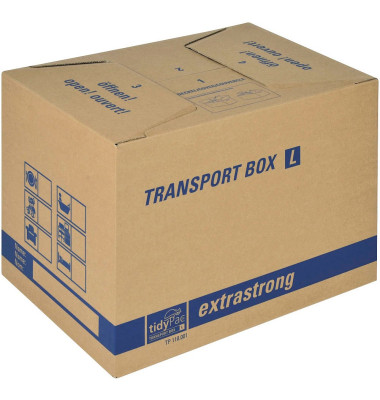 Umzugskarton Transport Box L TP 110.001.010 braun, bis DIN A3+, innen 500x350x355mm, Wellpappe