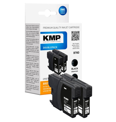 2 B78D schwarz Tintenpatronen ersetzen brother LC-1100BK