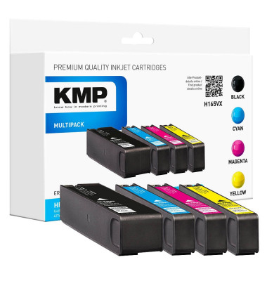 KMP Druckerpatrone H165VX, 1752,4005 kompatibel zu HP 973X, Multipack,  schwarz, cyan, magenta, gelb - Bürobedarf Thüringen