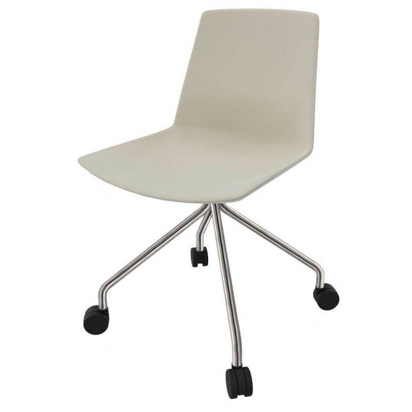 8052877356188 - Besucherstuhl Clue beige grau   chrom ohne Armlehnen Fußkreuz 8052877356188 Quadrifoglio