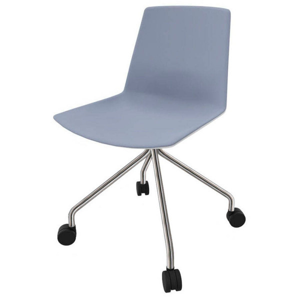 8052877356140 - Besucherstuhl Clue blau weiß   chrom ohne Armlehnen Fußkreuz 8052877356140 Quadrifoglio
