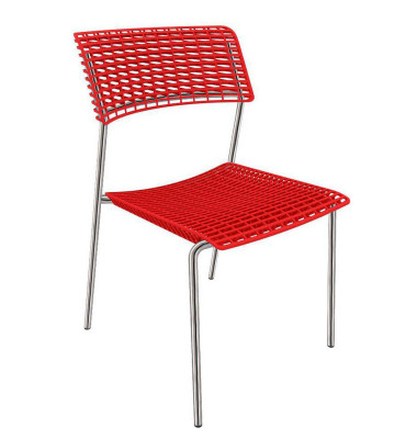 Besucherstuhl Cell, rot / chrom, ohne Armlehnen, 4-Fuß-Gestell Besucherstuhl Cell, rot / chrom, ohne Armlehnen, 4-Fuß-Gestell